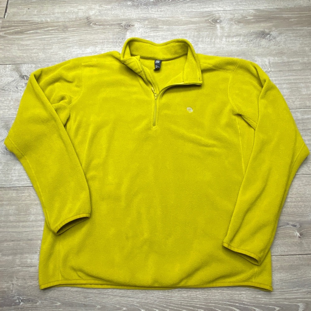 Mountain Hardwear Shirt Microchill 1/4 Zip Mens XXL Green Poly Fleece Pullover